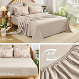 DJY Queen Comforter Set,Taupe Botanical Floral Bedding Comforter Sets Queen for All Seasons,7 Pieces Queen Bed in a