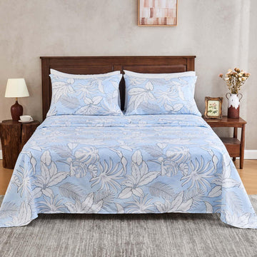 4PC Deep Pocket Queen Sheet Set Fit 16", Breathable Microfiber Soft Queen Size Sheet Set, Hotel Style Bed Sheet Set