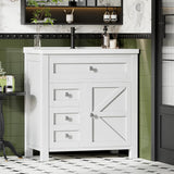 30'' Bathroom Vanity with Single Sink Combo, Freestanding Modern Bathroom Sink Cabinet