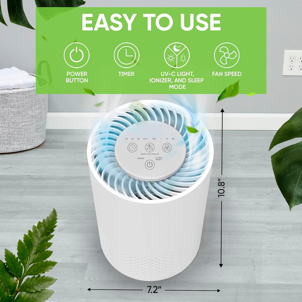 Air Purifier for Home, Baby, Dorm Room - Portable Desktop Air Cleaner for Home - Small HEPA Air Puri
