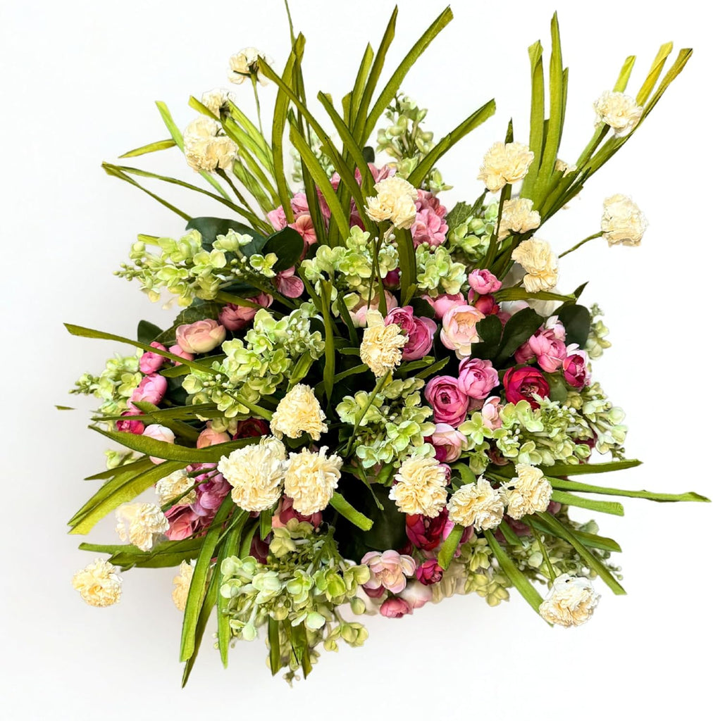 Faux Floral Arrangement, Large-Size Premium Artificial Indoor Flower Display with Beautiful Blooms