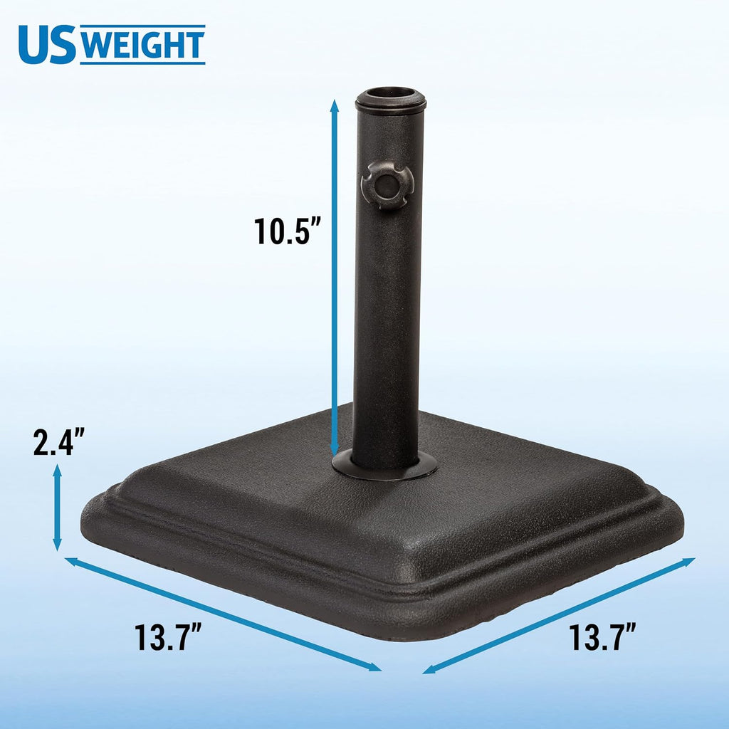 26 Pound Umbrella Base - Cast Stone Outdoor Umbrella Stand - for Use with Umbrella Poles 1.3" to 1.8"