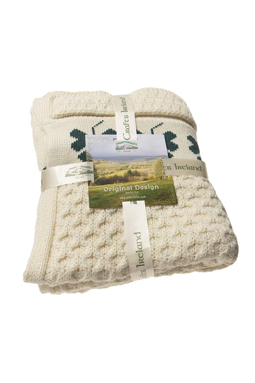 Crafts Shamrock Couch 100% Throw Blanket 50"x60" (SHAM-THR-NAT)