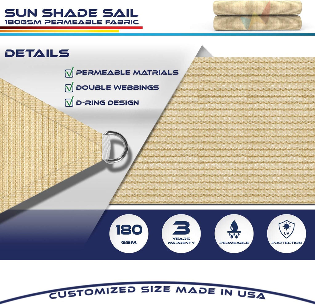 11' x 11' x 11' Sun Shade Sail Equilateral Triangle Outdoor Canopy Cover with Hardware Kit UV Block for Backyard