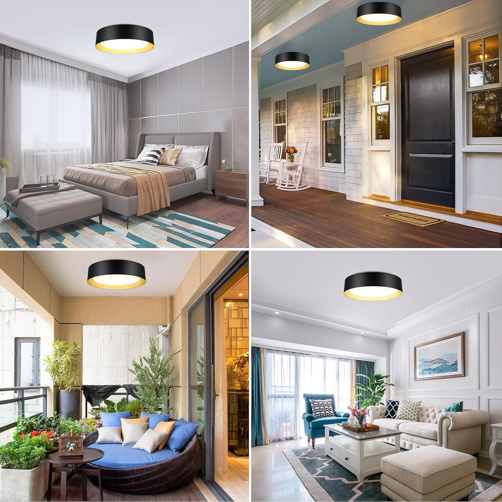 Flush Mount Ceiling Light, 13in Modern Ceiling Light 3/4/5000K | 25W Bathroom Ceiling Light Fixture, Dimmable LED