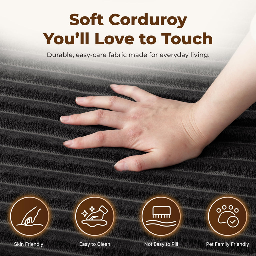 Modular Boneless U-Shaped Couches with Side Pockets