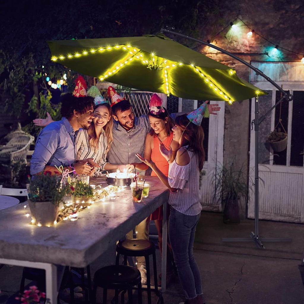 Patio Umbrella String Lights with 16 Color Changing and 12 Modes