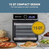 Air Fryer Oven 15-Quart Capacity with Digital Controls Easy-View Door and 16 Cooking Presets, Includes Eight Cooking