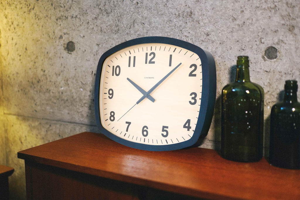 Japanese Wall Clocks-Handcrafted Solid North American Beech Wood, Battery Operated, Square Rustic Decorative, Made in