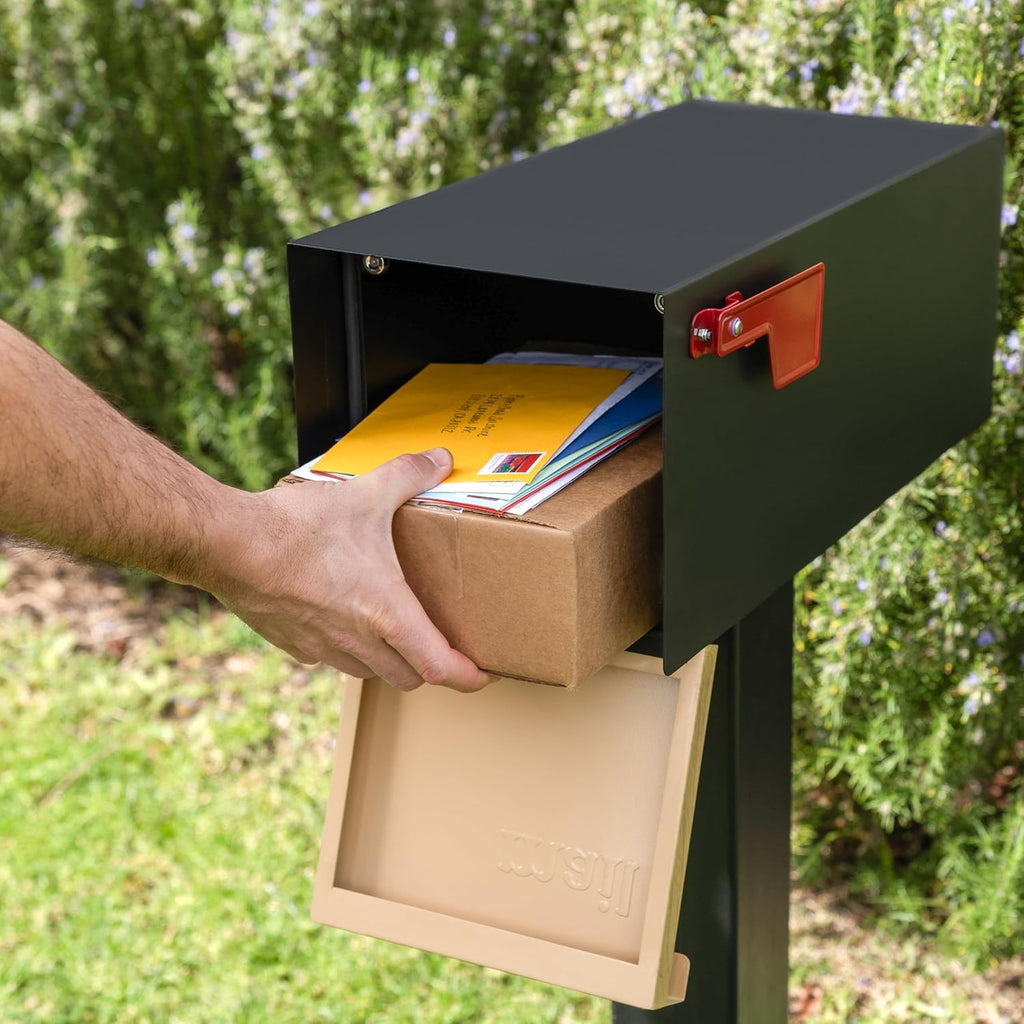 Post Mount Outdoor Mailboxes - Large Decorative Mailbox for Letters and Packages - Weatherproof Construction