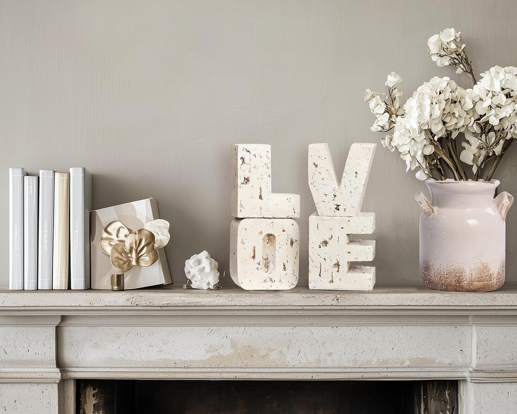 Book Ends Decorative with Love Design,Small Farmhouse Heavy Duty Bookends | Book Holders for Shelves, Book Stoppers