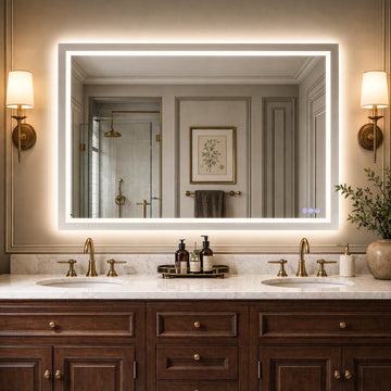 LED Bathroom Mirror 32 x 48 Inch - 3 Color Adjustable Modes