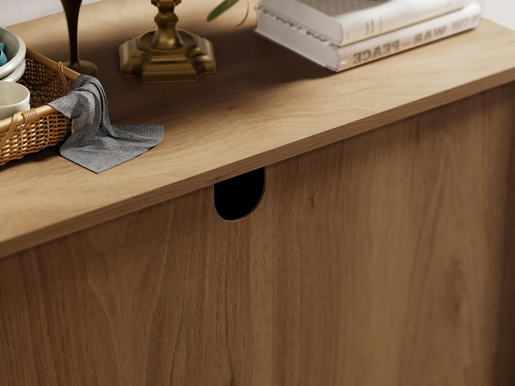 Buffet Sideboard Cabinet Farmhouse Modern 3 in1 Storage Cabinet with Adjustable Shelves for Kitchen, Coffee Bar