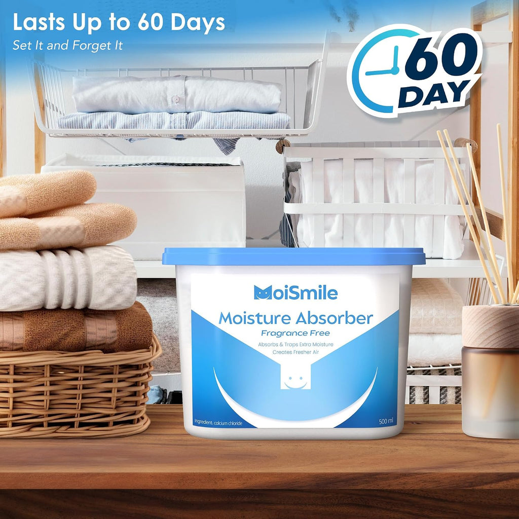 Moisture Absorbers, Efficient Humidity Absorber ＆ Odor Eliminator Boxes, Refillable Car Dehumidifier for Closet