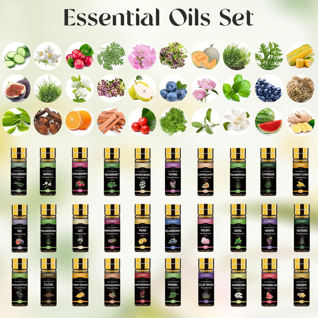 Essential Oil Set 80 Pcs, 100% Natural Essential Oils Kit, Perfect for Diffuser, Humidifier, Massage, Soap, Candle