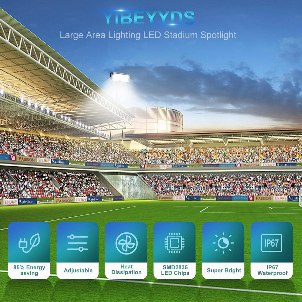 400W LED Flood Light 1 Pack, 40000LM 7000K Super Bright Stadium Lights Outdoor LED, IP67 Waterproof Stadium Flood