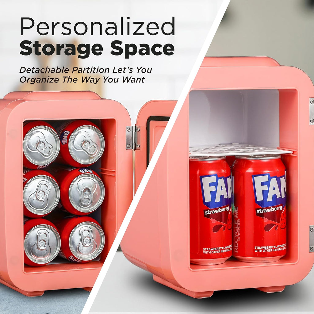 IBMF4BLS Mini Fridge For Bedroom, Skincare Refrigerator, Portable Cooler & Warmer for Makeup, for Office & Home, Mini