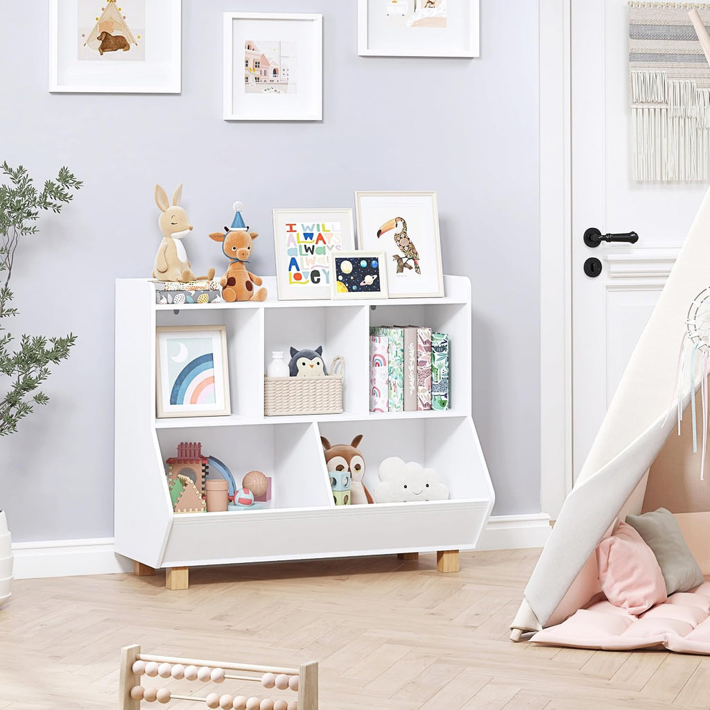 Toy Storage Organizer, Kids Bookshelf and Toy Storage with Legs, 5 Cube Storage Organizer, Children Bookcase for Kids
