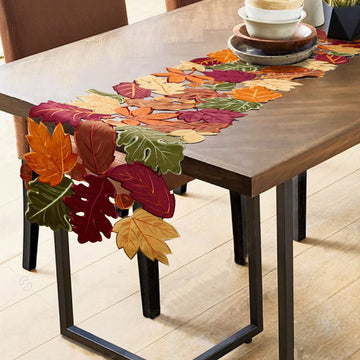 Thanksgiving Table Runner, Fall Farmhouse Table Runner for Thanksgiving Holiday, Harvest Kitchen Decor 90 Inch Long