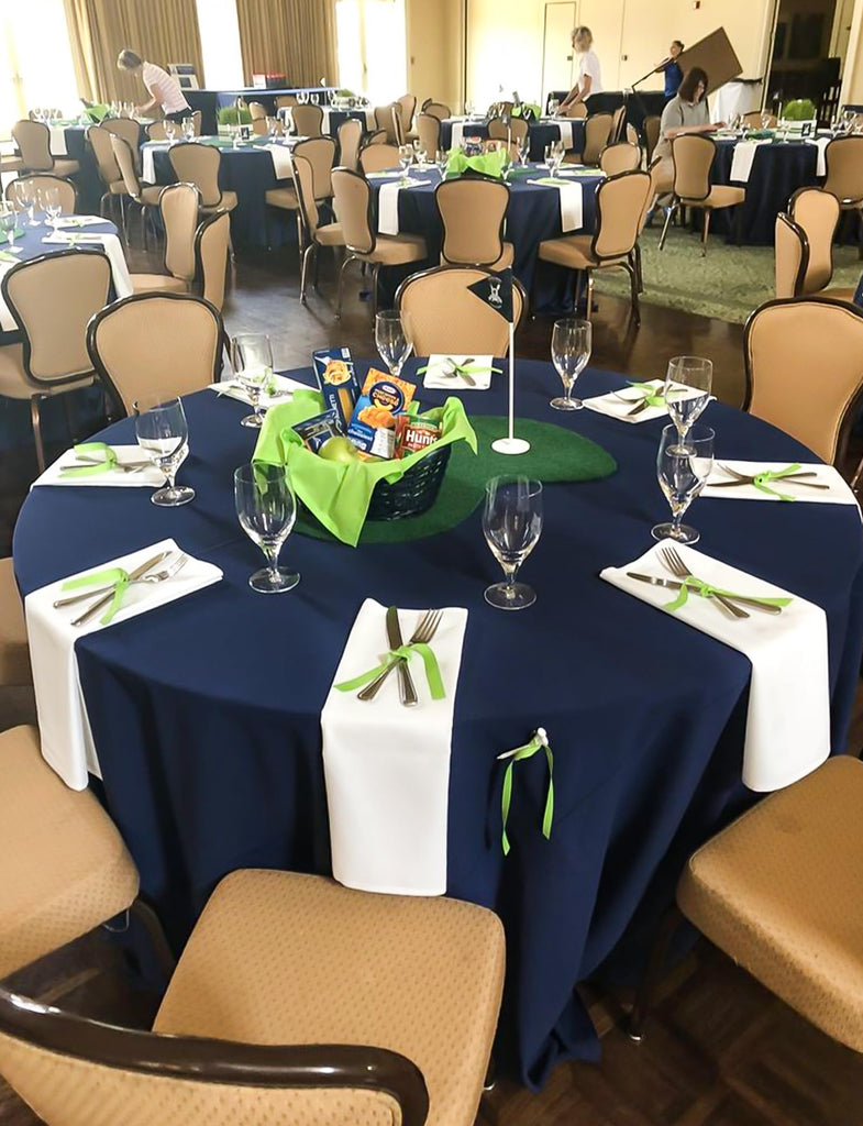 10 Packs Navy Blue Round Tablecloth - 90 Inch, Polyester