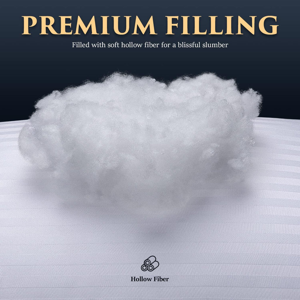 Bed Pillows for Sleeping Queen - Hotel Quality Set of 2 - Breathable Cooling Down Alternative Microfiber Filled for