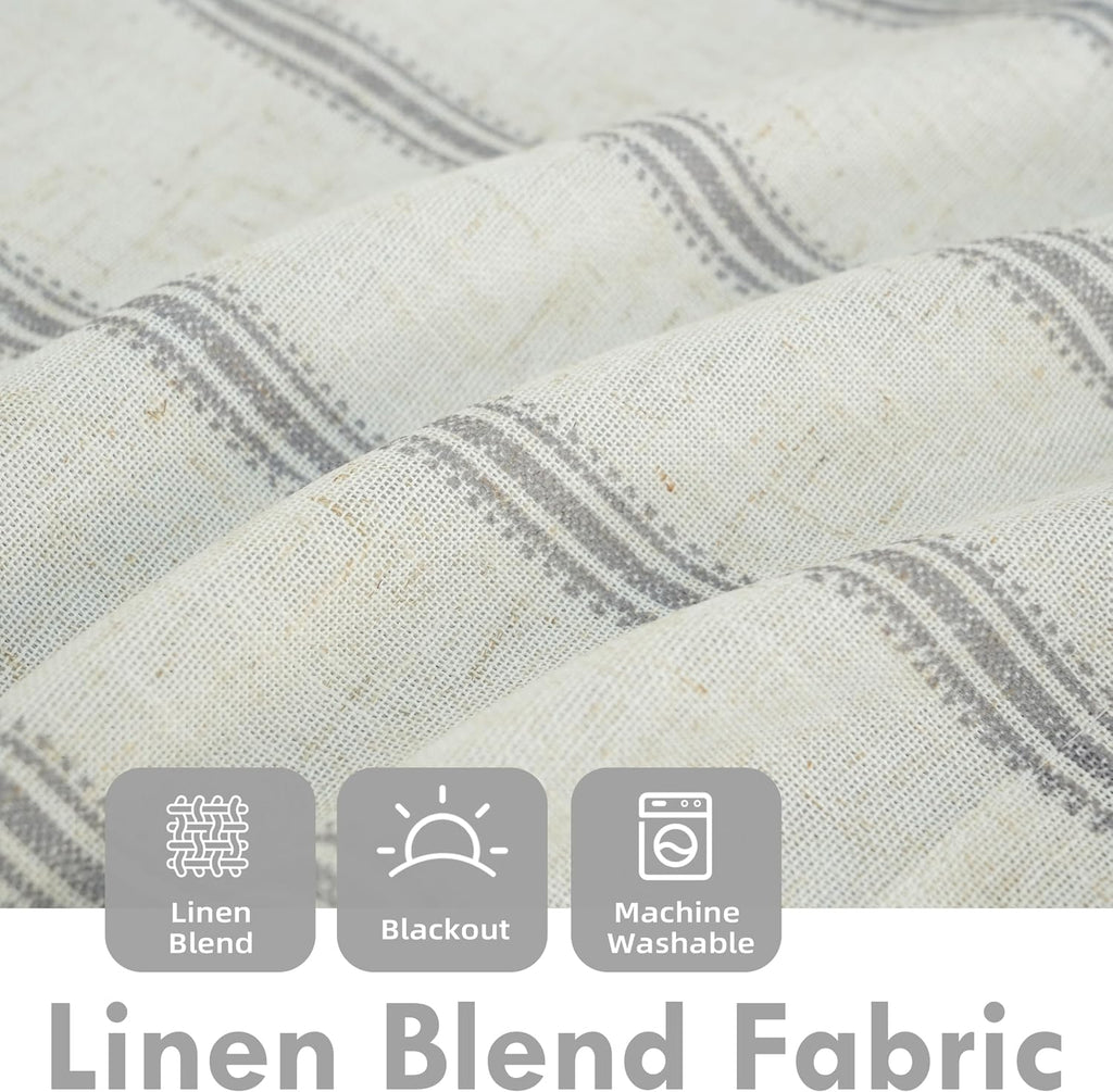 Farmhouse Linen Lined Valance Double Layer Thermal Insulated Room Darkening Blackout Window Valances 3 Inch Rod