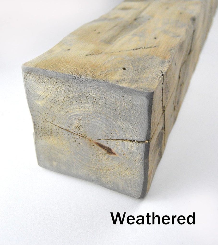 Rustic Hand Hewn Barn Beam Mantel (6 10 72, Unfinished)