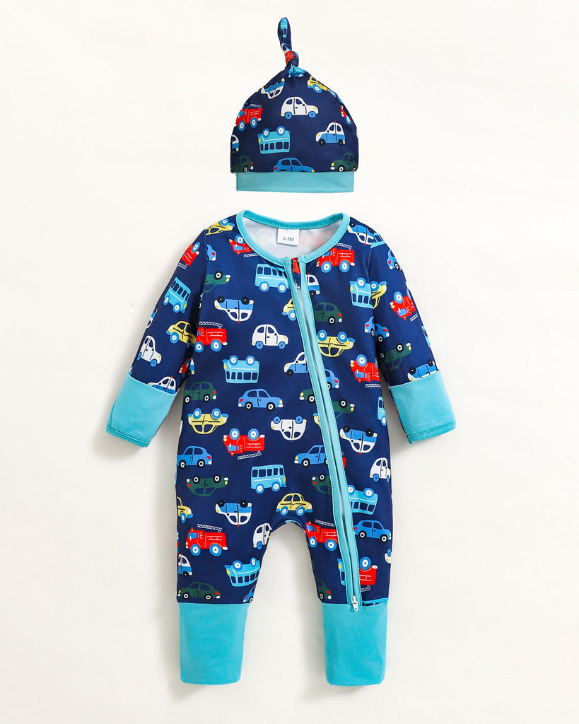 Infant Baby Boy Clothes Newborn Essentials Fall Winter Spring Coming Home Outfit Shower Gifts 2 Way Zipper Romper