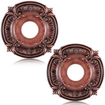 2pcs Ceiling Medallion for Light Fixtures Chandeliers,Brown,Classic