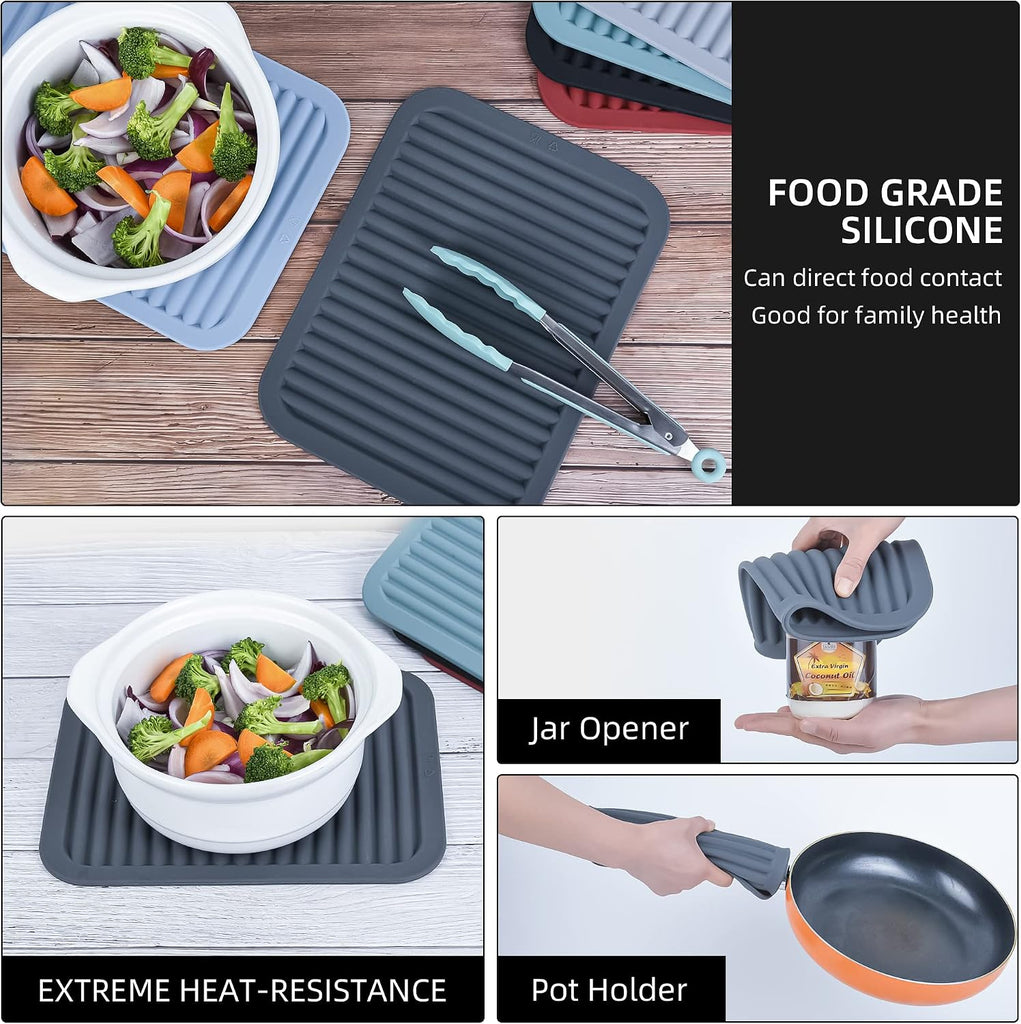 Silicone Trivets for Hot Dishes, Pots & Pans, Hot Pads, Trivets for Quartz Countertops, Hot Pads Silicone Mats