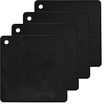 Silicone Trivets Mats Set, Silicone Hot Pads Pot Mat for Countertop, Trivet Pads Heat Resistant, Table Placemats - Set of 4