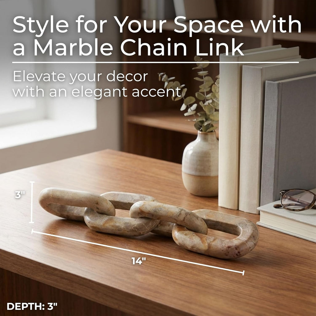 Marble Sculpture Decorative Object - Accessories for Room Styling, for Shelf, Tabletop, and Console Placement, Modern