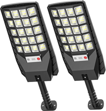 Solar Lights Outdoor, Wide Angle Solar Street Light IP66 Waterproof | 6500K Solar Lights Motion Sensor & Dusk to