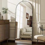57" x 20" Arched Full Length Mirror - Wall Mounted/Floor Mirror Aluminum Alloy Frame Full Body Mirrors Living Room