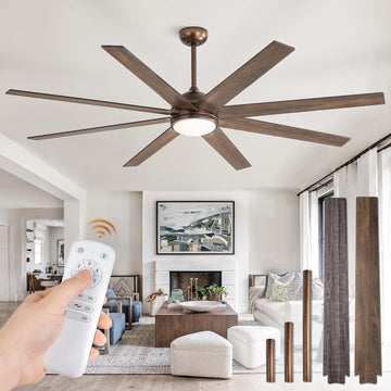 72" Ceiling Fan with LED Light and Remote - Antique Bronze