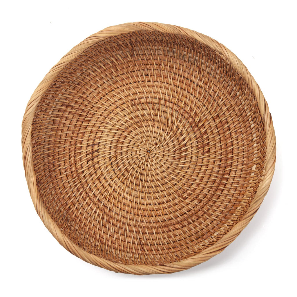 Bread Baskets Round Woven Fruit Bowls Key Holders Stackable for Storage, Snack, Fruit, Vegetable Natural Set of 3