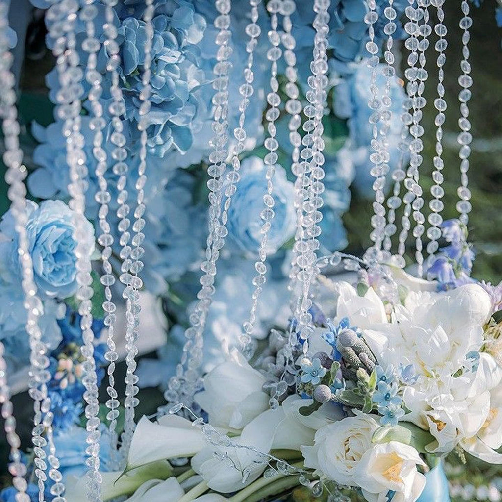 99ft Clear Bead Garland, Clear Acrylic Crystal Strand Roll for Christmas Tree, Hanging Ornaments, Holiday Home Décor