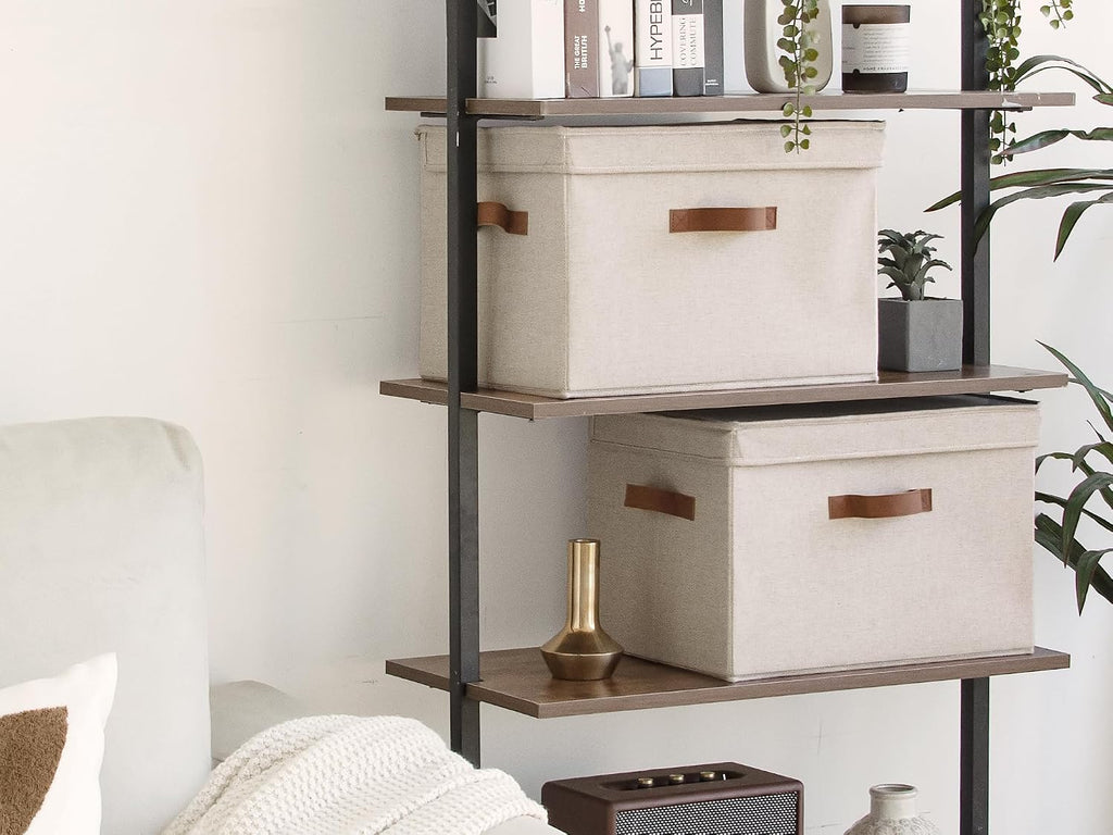 Fabric Storage Bins with Lids, Large Closet Storage Bins | Flip-Top Lid, 3 Handles, Collapsible, Stackable, for