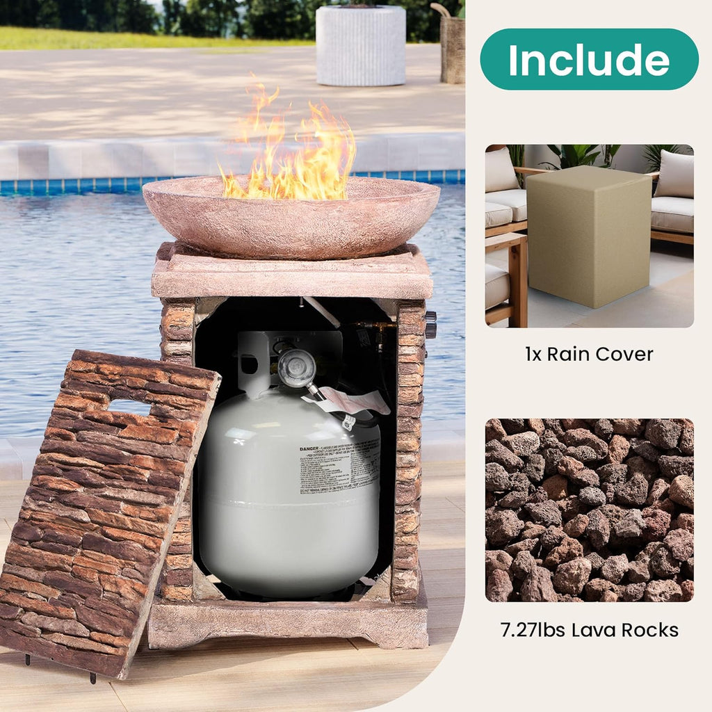 Outdoor Propane Fire Pit, Gas Fire Pit for Outside Patio