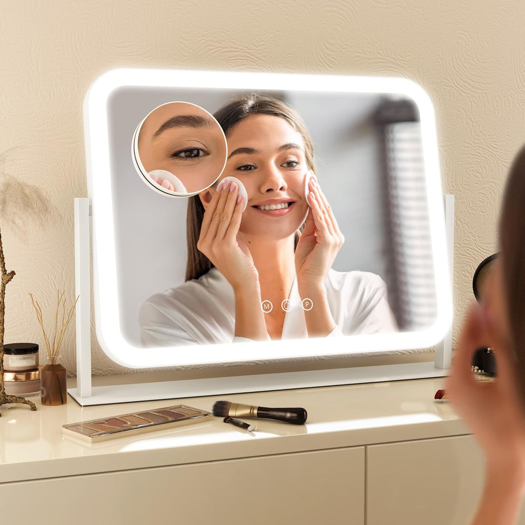 Vanity Mirror with Lights 17''x13'' Makeup Mirror with Lights,Vanity Mirror Touch Screen with 3-Color Lighting