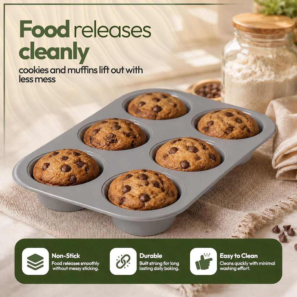 Non-Toxic 11-Piece All-in-One Nesting Bakeware Set - Space-Saving Stackable Nonstick Carbon Steel Pans Set