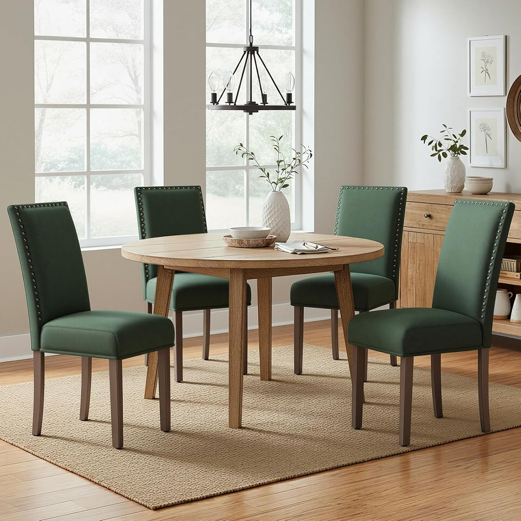 Green Velvet Dining Chairs Set of 4