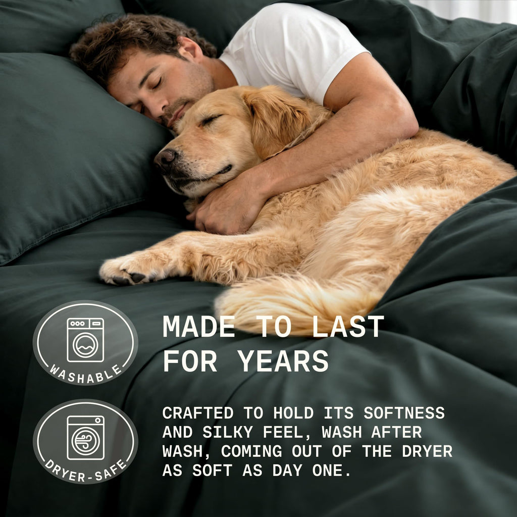 Sheets Set Queen Size - Silky Soft & Cooling - Dark Gray