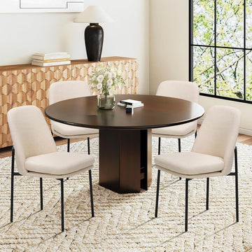 Modern Dining Chairs Set of 4, Upholstered Dining Room Chairs Dinner Chair Kitchen Chairs with Curved Back and Metal