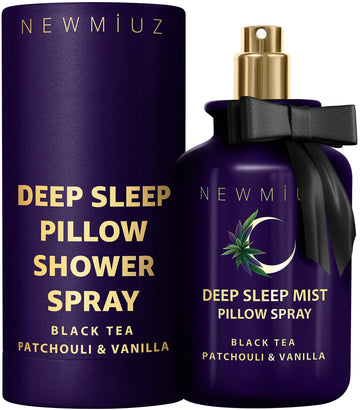 Deep Sleep Pillow Spray Natural Aromatherapy Mist for Sleep Relaxation Calming Stress Relief Patchouli Black Tea