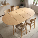 Extendable Round Dining Table for 4 6 Wooden Dining Room Table 39" to 70" Modern Kitchen Table for Dining Room Office
