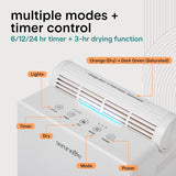 2-in-1 91 Oz Dehumidifier For Home, Bedroom, Bathroom, Basement with Removable Cylinder & Drying Base, Timer