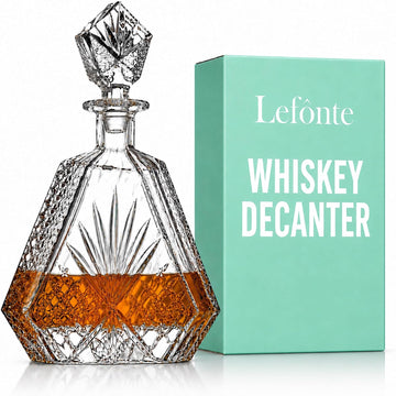 Whiskey Decanter for Liquor Scotch Bourbon or Wine, Irish cut Triangular - 750ml