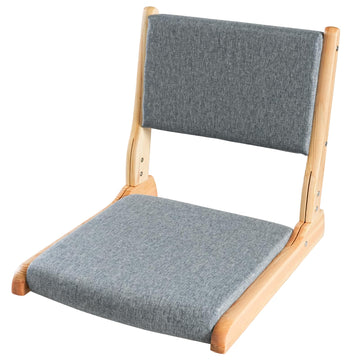 Japanese Floor Chair with Back Support, Foldable Meditation Chair, Legless Tatami Chair with Cushion, Floor Seat