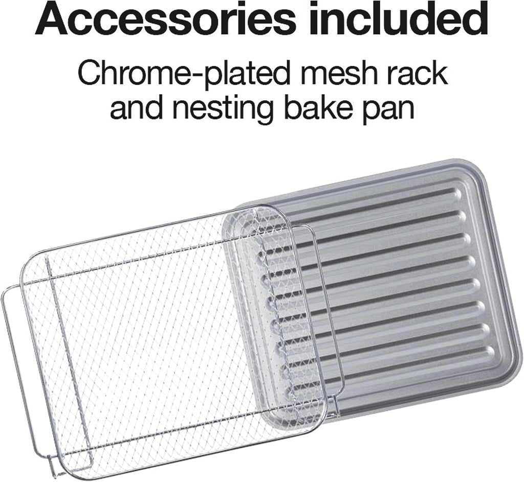 Simply-Crisp Air Fryer Toaster Oven Combo with 4-in-1 Functionality (Air Fry, Bake, Broil & Toast), 1200 Watts, Fits 4